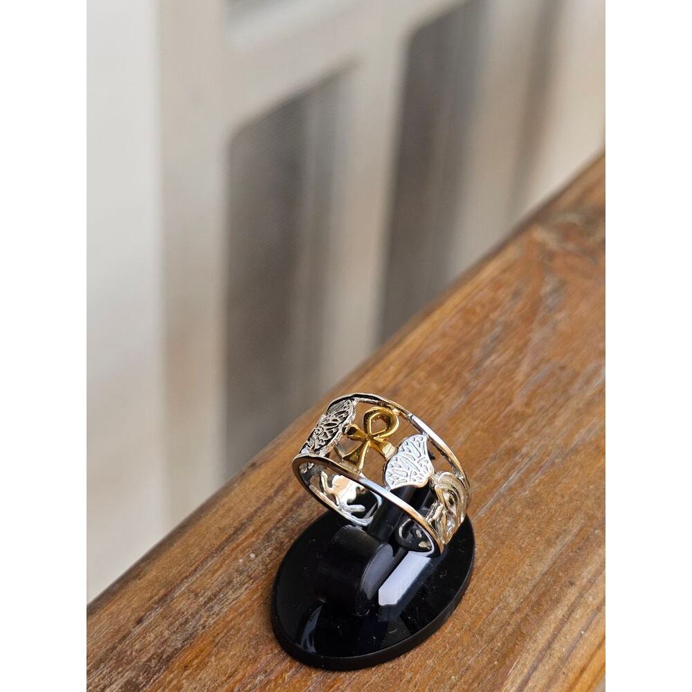 Handmade Sterling Silver Egyptian Ring - Picture 5 of 8
